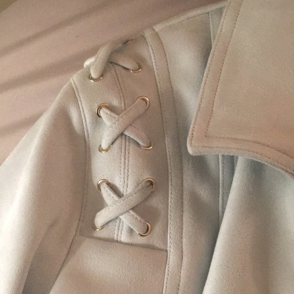 Curations new  faux suede powder blue moto jacket - Picture 4 of 4